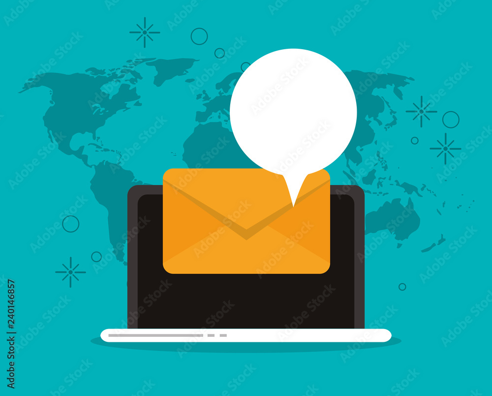 Poster digital messaging related icons image