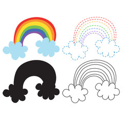 rainbow worksheet vector design