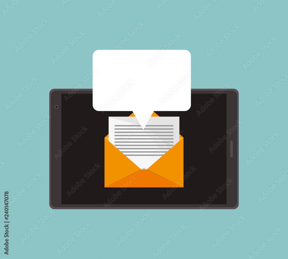 Poster digital messaging related icons image