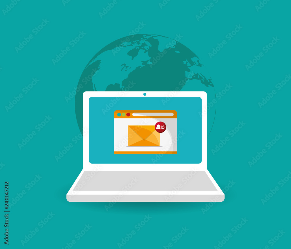Poster digital messaging related icons image