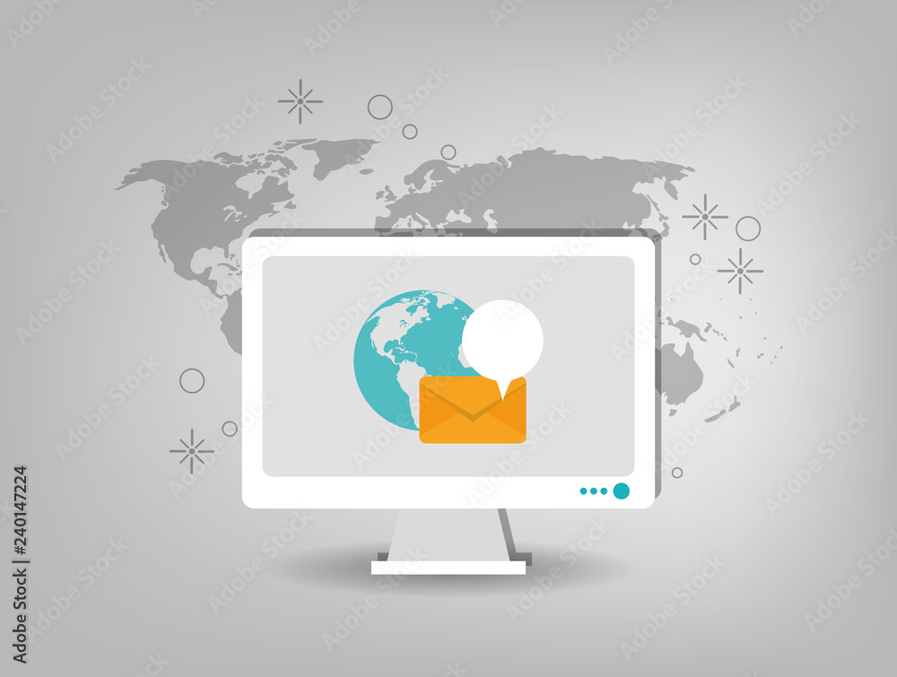 Poster digital messaging related icons image