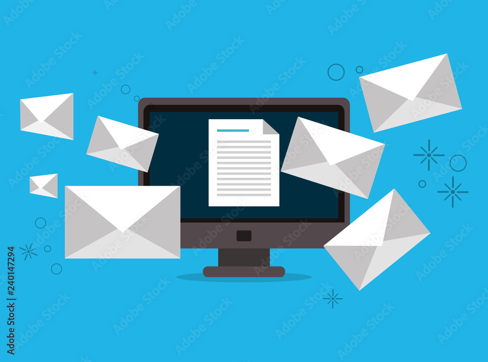 Poster digital messaging related icons image