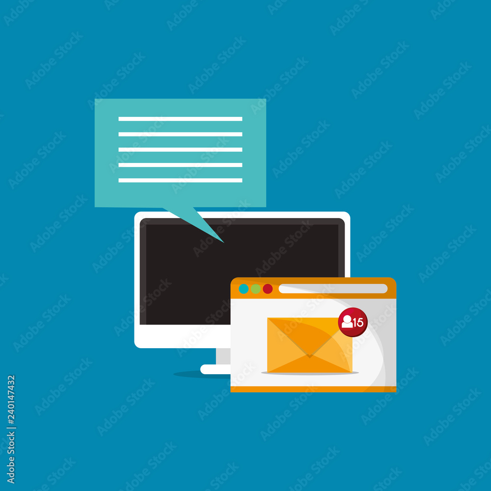 Poster digital messaging related icons image
