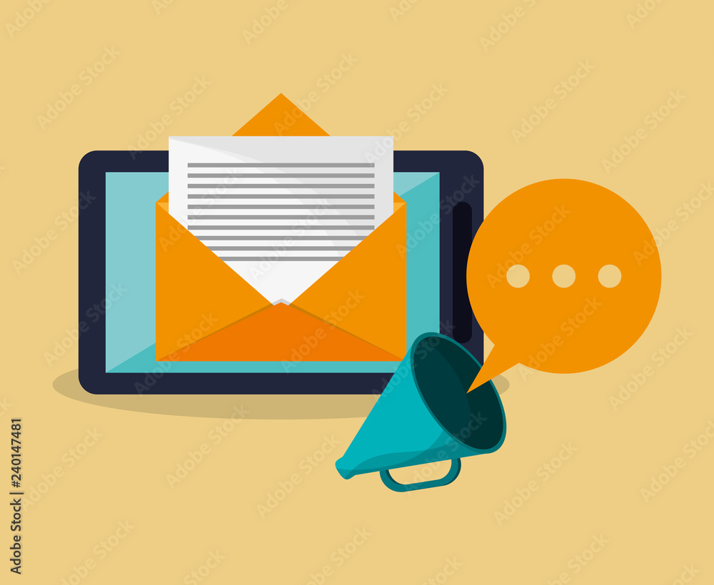Poster digital messaging related icons image