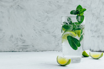 Refreshing Summer Mojito cocktail on white background