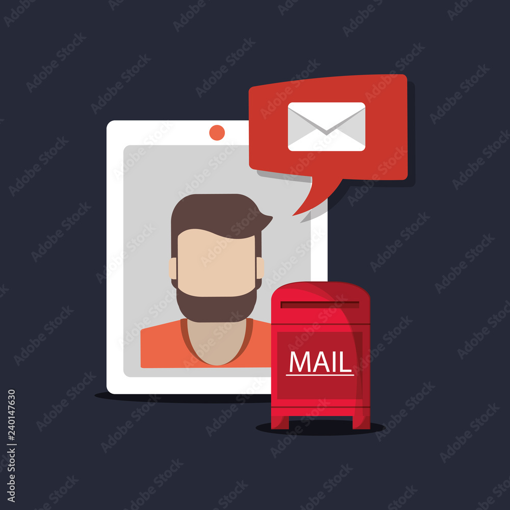 Poster digital messaging related icons image