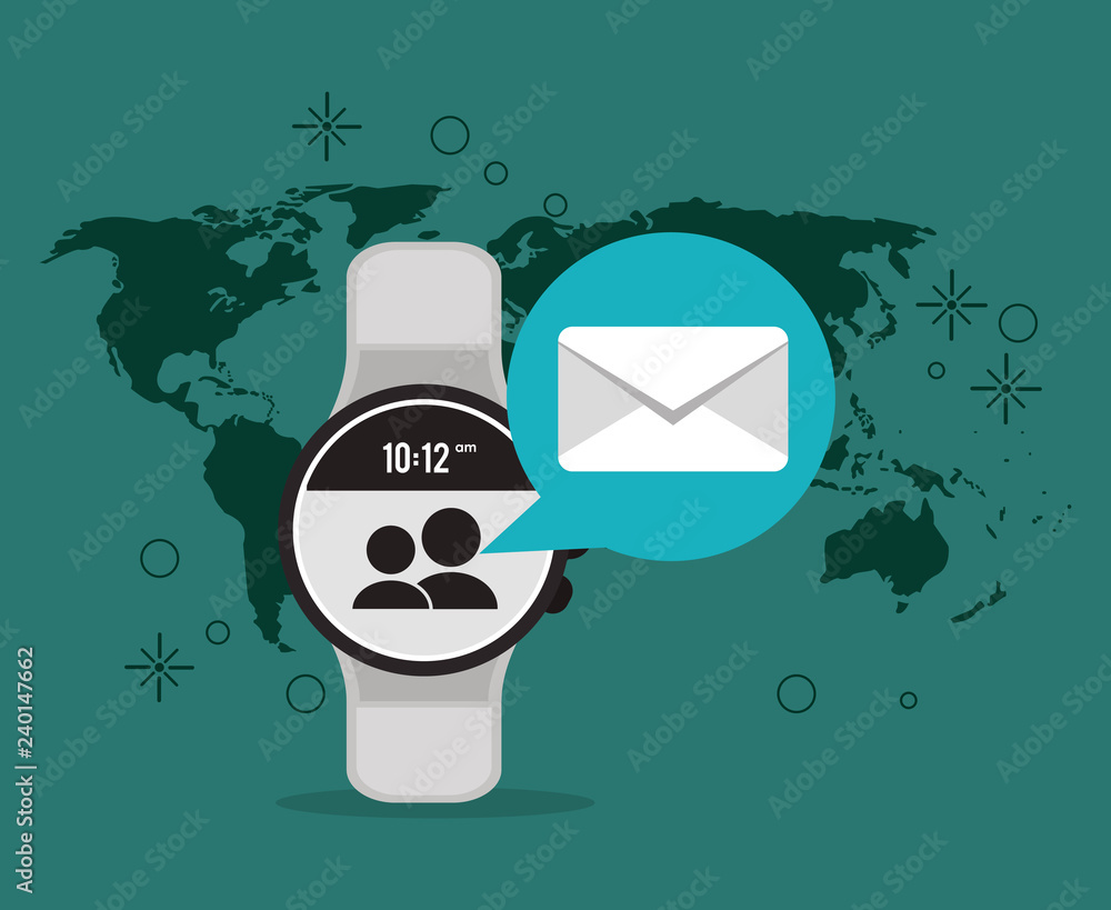 Poster digital messaging related icons image