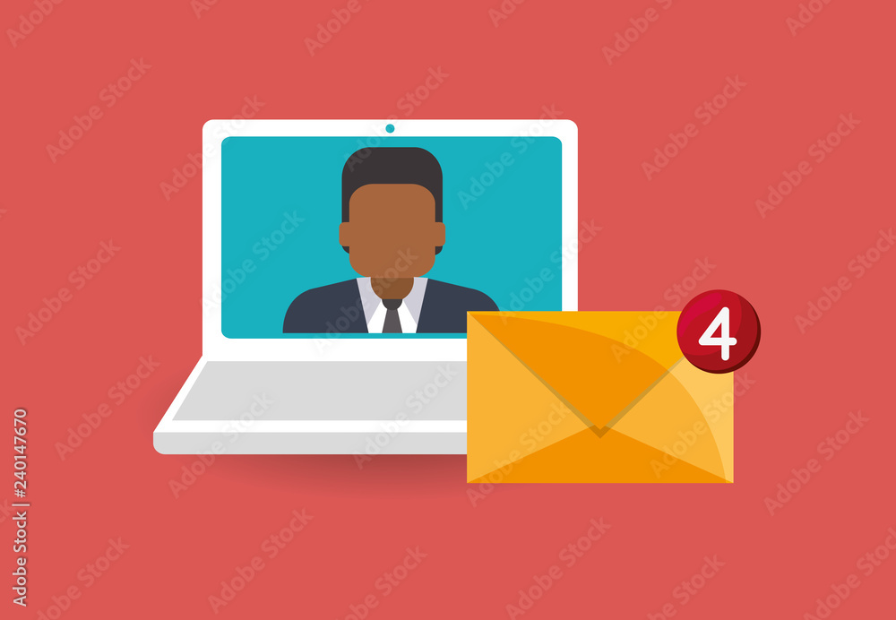 Poster digital messaging related icons image