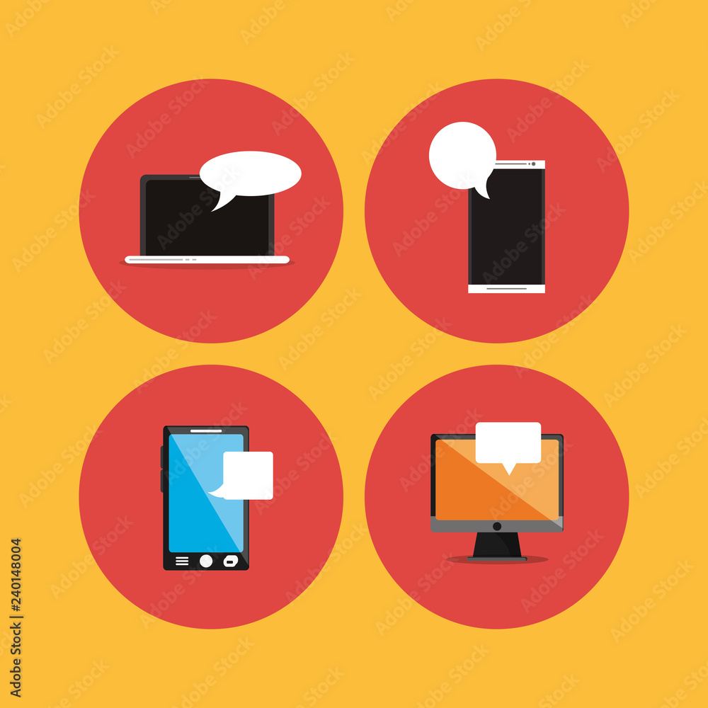 Poster digital messaging related icons image