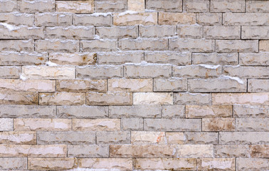 Yellow texture Brick of wild marble with brown and white veins