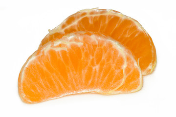Mandarin orange fruits peeled and ready to eat, healthy food with vitamines and minerals