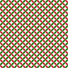 Red and Green Circles Seamless Pattern - Red, white, and green circles design