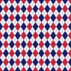 Red and Navy Argyle Seamless Pattern - Red, white, and navy blue argyle design