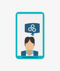 modern cellphone with icon image 