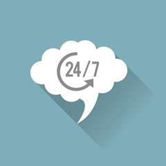 24/7 service with arrow icon 