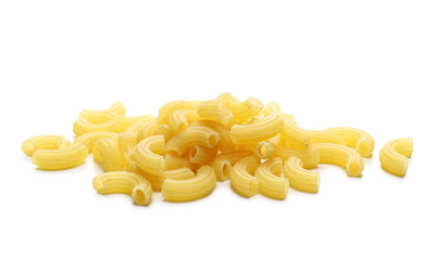 Macaroni pasta isolated on white background