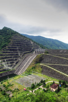 View of Hasan Ugurlu Hydroelectric power dam in Ayvacik, Samsun, Turkey