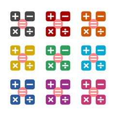 Calculator simple icon or logo, color set