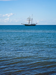 Retro sail boat on the sea