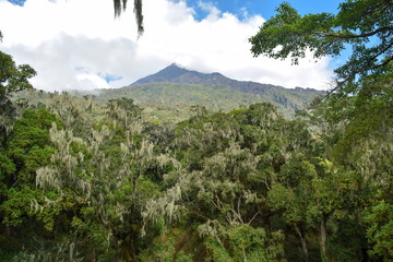 The mountain landscapes of Mount Meru, Tanzania 