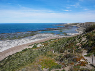 The atlantic ocean coastline along Peninsula Valdes