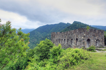 Ruins of old castle in Ayvacik, Samsun, Turkey