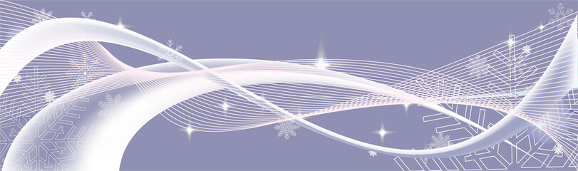 Grey  vector background of lines and snowflakes. A cap for the site with a place for text. ESP10.