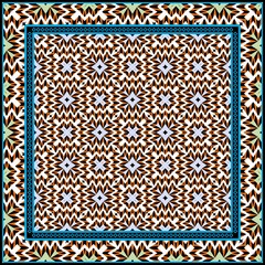 Vintage Decorative Geometric Pattern. Design For Bandana Shawl, Tablecloth Fabric Print. Vector Illustration.