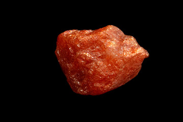 Macro mineral stone Nepheline sunny stone black background