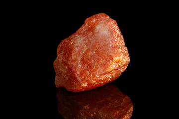 Macro mineral stone Nepheline sunny stone black background