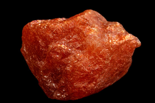 Macro mineral stone Nepheline sunny stone black background