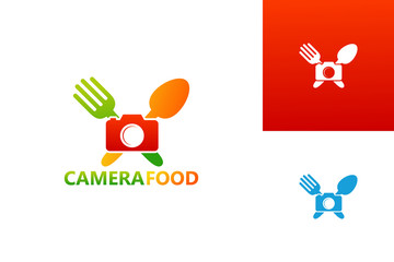 Camera Food Logo Template Design Vector, Emblem, Design Concept, Creative Symbol, Icon