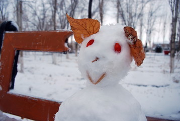  snowman in the forest