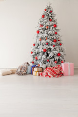 happy holidays Christmas new year tree presents