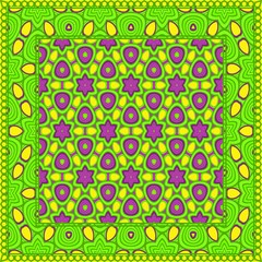 vector illustration. pattern with floral ornament, decorative border. design for print fabric, super fantastic bandana.