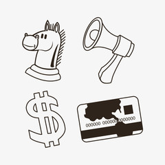 economy related icons line design image