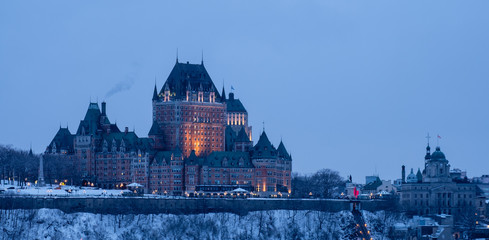 Castle from Quebec at blue hour