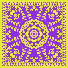 Floral geometric pattern with decorative element. Vector illustration. For card, tablecloth, fashion print