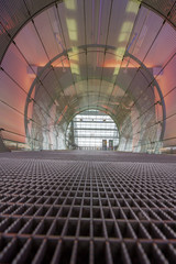 Futuristic glass entrance way
