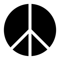 Peace symbol icon - black simple, segmented shapes, isolated - vector