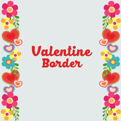 cute valentine vertical border with heart shape