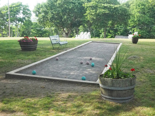 bocce ball game court at old hotel Shelter Island, New York