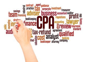 CPA word cloud hand writing concept