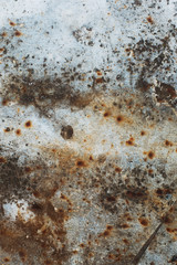 Old paint and rust on the metal sheet.Texture