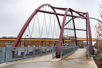 Bridge on the 606 Trail in Wicker Park Chicago during Winter