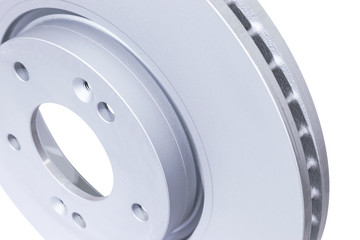 Car Brake disc isolated on white background. Auto parts. Brake disc rotor isolated on white....