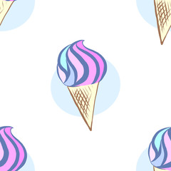 Seamless pattern with ice cream
