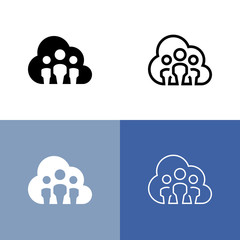 Fototapeta na wymiar Workplace In The Cloud Icon Set
