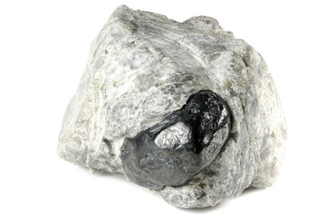 Apache tear (obsidian) from the USA isolated on white background