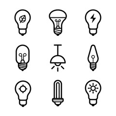 Naklejka premium Lightbulbs Icon Set